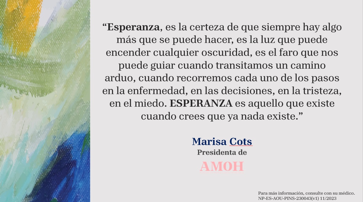 Frase sobre la Esperanza de la presidenta de AMOH