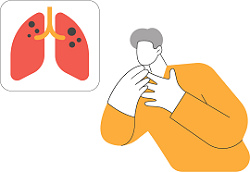 Dibujo hombre al que le cuesta respirar