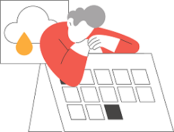 Dibujo hombre triste contando los días