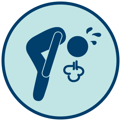 Icono azul que representa la fatiga