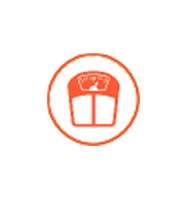 Icono naranja de una báscula